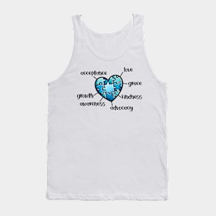 Puzzle Heart Autism Awareness Gift for Birthday, Mother's Day, Thanksgiving, Christmas Tank Top